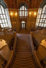 Historic staircase in Dresden City Hall, Germany