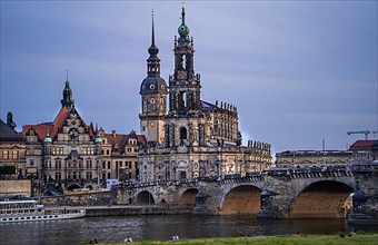 Skyline Dresden Cathedral and Bridge, Dresden