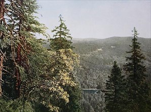 Historic photo around 1880 of Lake Rachel, Bavarian Forest