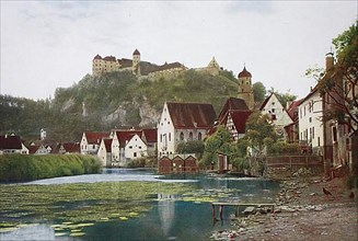 Historical photo around 1880 of Harburg an der Woernitz, Bavaria