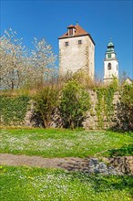 Schurkenturm on the Obere Feste with castle garden, Horb am Neckar