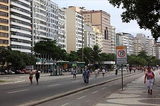 The Avenida Atlantica at Copacobana, Rio de Janeiro