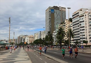 The Avenida Atlantica at Copacobana, Rio de Janeiro