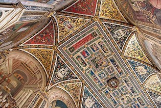 Piccolomini Library in Siena Cathedral, ceiling vault with frescoes on the life of Cardinal Enea Silvio Piccolomini