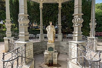 Statue of the town goddess Sodenia above Solquelle, Solbrunnen in the pavilion Sodenia Temple