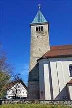 Church of St. Michael in the centre of Peiting. Bavaria, Germany