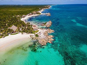 Aerial of the Unesco world heritage site biosphere reserve Sian Kaan Biosphere Reserve, Quintana Roo