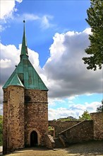 St. Peter's Church with historic walls and copper roof in Magdeburg. Saxony-Anhalt, Germany
