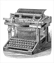 Old typewriter machine, old typewriter
