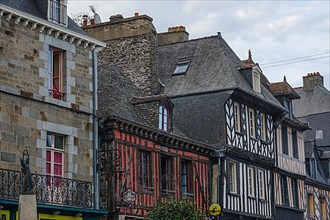 Stone houses and half-timbered houses in the old town of Dol-de-Bretagne, Ille-et-Vilaine department