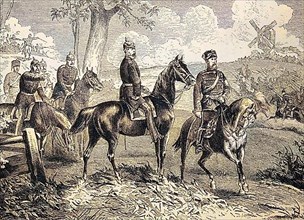 Crown Prince Frederick William and Prince Frederick Charles as Arbitrators at the Imperial Manoeuvres in Berlin in the Autumn of 1876, Germany