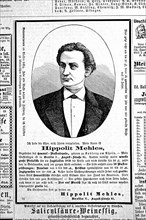 Classified advertisements in 1880, here advertisement of Hippolit Mehles promoting his gun business