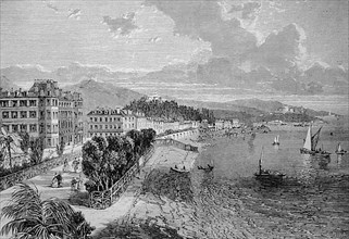 The Promenade des Anglais in Nice in 1880, France