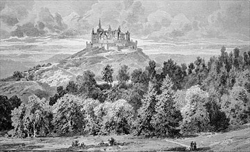Hohenzollern Castle in 1880, Baden-Wuerttemberg