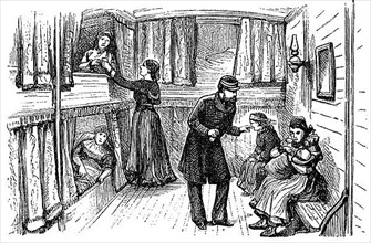 Scene on an English emigrant ship, here the sickroom