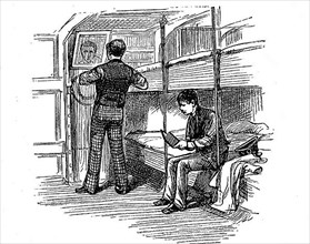 Scene on an English emigrant ship, here the sleeping room for men