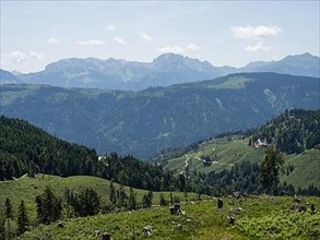 View from the Naggleralm to the surrounding mountains, Techendorf