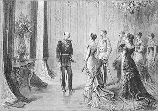 The publicity for the King of Spain, several princesses are presented to him