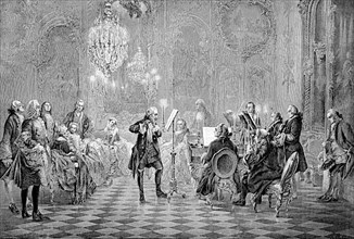 A concert by Frederick the Great, 1712 to 1786
