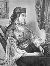 Jewish woman, noble Jewish woman in noble dress and with much jewellery
