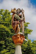 Christofsbrunnen, late Gothic figure of St. Christopher by Joerg Syrlin the Elder Weinhof