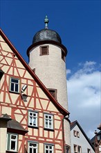 Half-timbered house with tower, Wertheim am Main