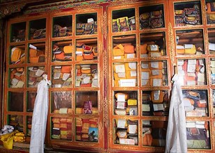 Cabinet with Buddhist prayer texts, Likir Monastery or Likir Gompa