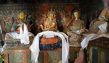 Holy figures with prayer shawls, Lamayuru Monastery or Lamayuru Gompa