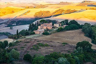 Medieval country estate in the hilly landscape of the Crete Senesi, near Asciano