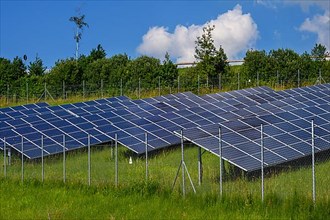A photovoltaic system, also PV system with protective fence