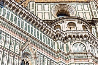 Coloured marble facade at Florence Cathedral, Florence
