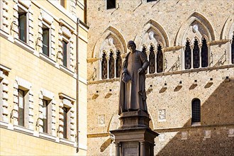 Statue of Sallustio Bandini in Piazza Salimbeni, Siena