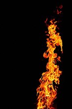 Stitch flame cropped against a black background,