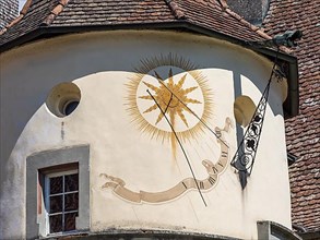 Sundial in the courtyard of the Minster of St. Mary and St. Mark, Marienmuenster