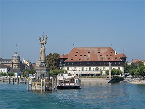 Historic Council building and harbour entrance, Constance harbour