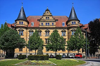 The Higher Regional Court in the centre of Bamberg in bright sunshine. Bamberg, Upper Franconia