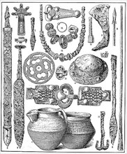 Weapons, jewellery and equipment from the Frankish-Alemannic period