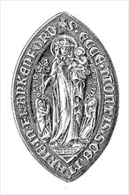 Pointed oval seal of the collegiate church Church of Our Dear Lady on the Liebfrauenberg in Frankfurt am Main, Frankfurt