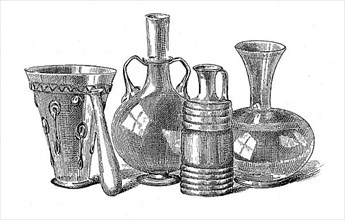 Pottery vessels from Roman times, various jugs