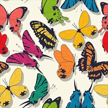 Butterflies vector seamless pattern design,