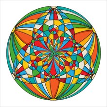 Vector decorative round design element in colors,