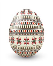 Decorative Easter egg over white background,
