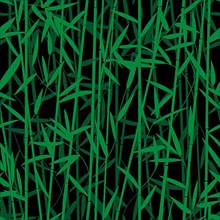 Bamboo forest seamless vector pattern over black background,