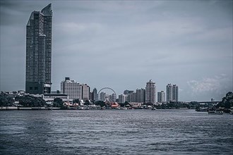 Bangkok as seen from the Chao Phraya riverbank, Bangkok