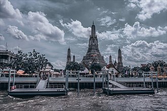 Bangkok as seen from the Chao Phraya riverbank, Bangkok