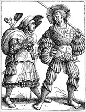 A Landsknecht, Foot Soldiers with his Wife