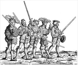Group of fencers in the triumphal procession of Emperor Maximilian I around 1500, Austria