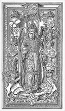 The tomb slab of Emperor Frederick III in St. Stephen's Cathedral in Vienna, Austria