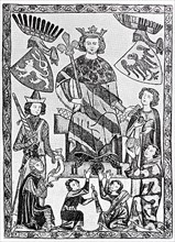 King Wenceslas of Bohemia as patron of minstrels, from the miniatures of the Heidelberg Song Manuscript