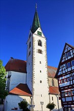 Townscape of Bad Saulgau with St. John's Church. Sigmaringen, Tuebingen